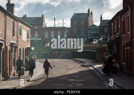 Main street in the Black Country Living Museum, Dudley, West Midlands UK Stock Photo