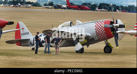 The Republic P-47 Thunderbolt was a World War II era fighter aircraft produced by the United States between 1941 and 1945. Stock Photo