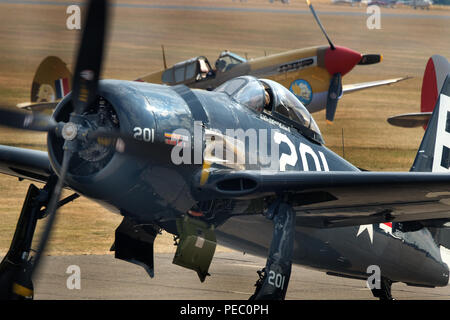 The Republic P-47 Thunderbolt was a World War II era fighter aircraft produced by the United States between 1941 and 1945. Stock Photo