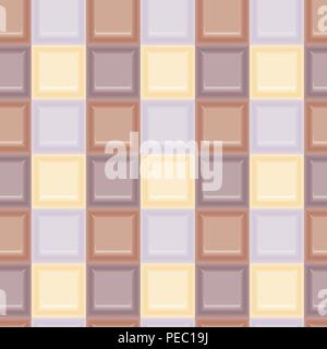Square colored glass mozaic cream tile seamless vector pattern Stock Vector
