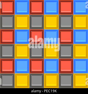Square vibrant colored glass mozaic tile seamless vector pattern Stock Vector