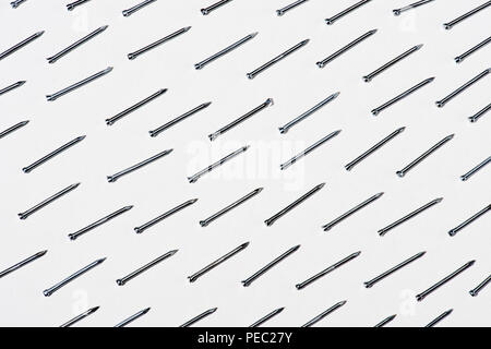 set of iron nails isolated on white Stock Photo