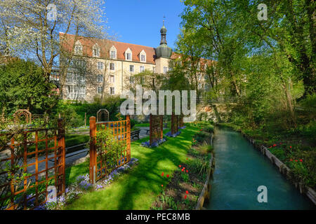 Herb garden at the Red Gate, Augsburg, Swabia, Bavaria, Germany Stock Photo