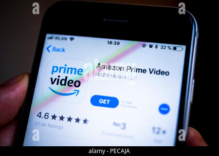 Amazon Prime Video App In The Apple App Store Video Streaming Service App Icon Iphone Ios Smartphone Display Close Up Stock Photo Alamy