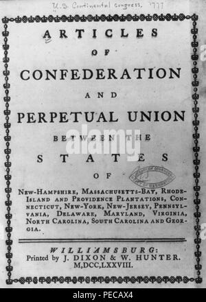 Articles of Confederation and Perpetual Union between the states of New ...