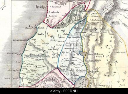 Asher. Naphtali. 1852 Philip Map of Palestine - Israel - Holy Land - Geographicus - Palestine-philip-1852. Stock Photo