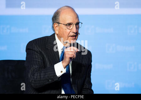 George Mitchell, former US Senate Majority Leader and former US Special Envoy for Middle East Peace, speaking at the J Street National Conference in W Stock Photo