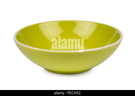 Green ceramic bowl isolated on white background Stock Photo