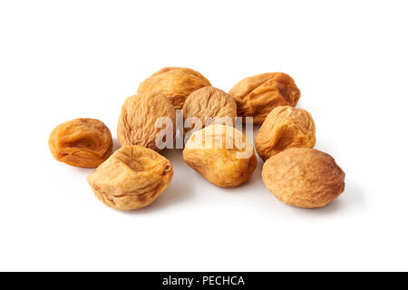 Sun dried apricots isolated on white background Stock Photo