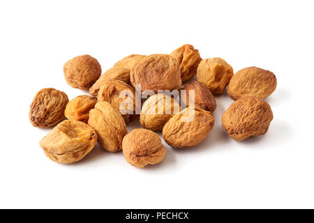 Sun dried apricots isolated on white background Stock Photo