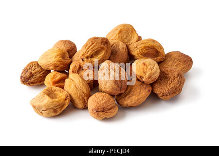 Sun dried apricots isolated on white background Stock Photo