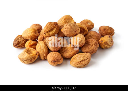 Sun dried apricots isolated on white background Stock Photo