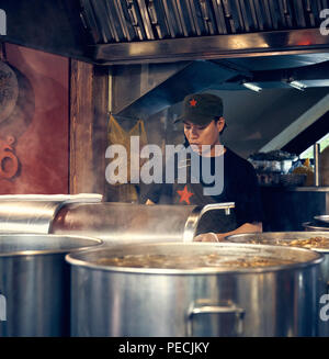 MOSCOW, RUSSIA - JUNE 11, 2018: Vietnamese food on sale at Danilovsky market in Moscow, Russia. Stock Photo