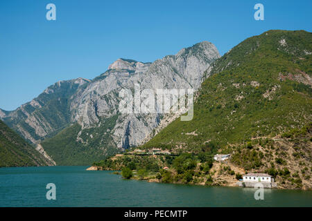 Komani lake, river Drin, Albania Stock Photo - Alamy