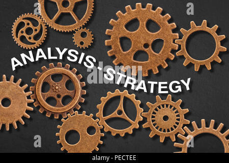 many gear wheels as symbol for business strategy Stock Photo