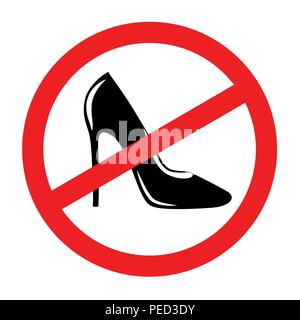 high heels forbidden red sing vector illustration EPS10 Stock Vector