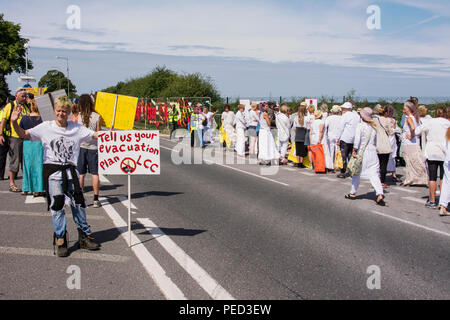 Anti-fracking protests against Cuadrilla at Little Plumpton, Blackpool. Stock Photo