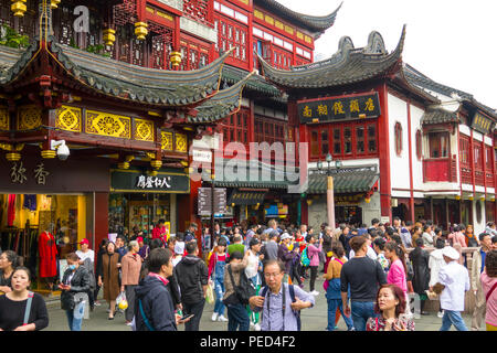 Shopping in Old City Shanghai China Asia Stock Photo
