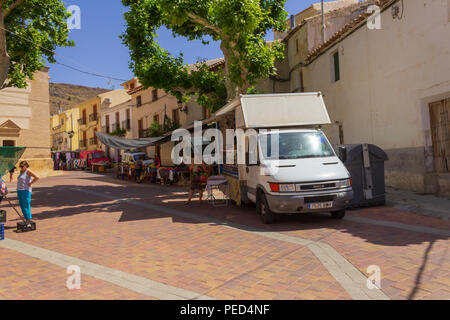 Market day in small rural town in Spain, Oria Andalucia Spain Stock Photo