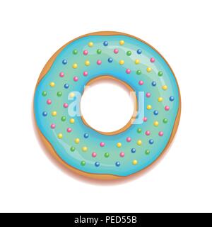 blue donut isolated on white background vector illustration EPS10 Stock Vector
