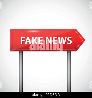 fake news media red sing vector illustration EPS10 Stock Vector