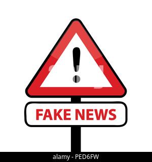 fake news warning red sing vector illustration EPS10 Stock Vector