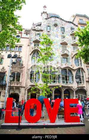 Barcelona Spain the cosmopolitan capital of Spain’s Catalonia region, is known for its art and architecture. The fantastical Sagrada Família church an Stock Photo