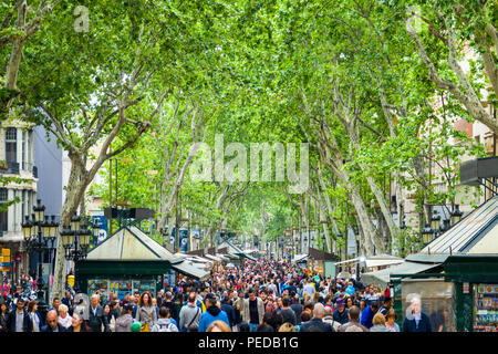 Las Ramblas Barcelona Spain the cosmopolitan capital of Spain’s Catalonia region, is known for its art and architecture. The fantastical Sagrada Famíl Stock Photo