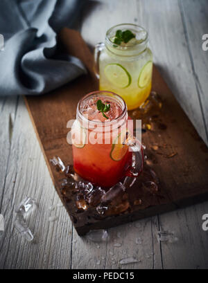 Organic Fresh Italian Soda with Green Mint. Stock Photo