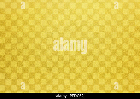 Japanese gold checkered pattern paper texture or vintage background Stock Photo