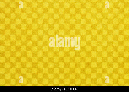 Japanese yellow checkered pattern paper texture or vintage background Stock Photo
