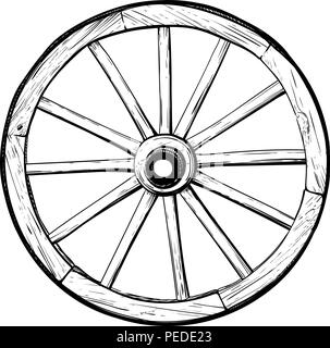 Old Wooden Wheel Stock Vector