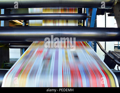 roll offset print machine in a large print shop for production of newspapers & magazines Stock Photo