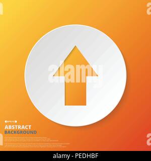 Abstract of arrow icon in orange gradient background, illustration vector eps10 Stock Vector
