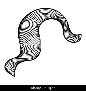 Wave hair line curl. Stock Vector