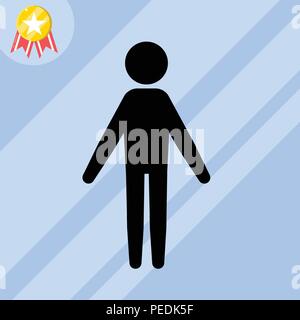 Stickman vector icon, stick figure, on a light background, can be used for printing or web design Stock Vector