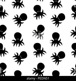 Little cute octopus seamless pattern background. Vector Illustration EPS10 Stock Vector