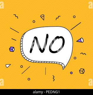 No Banner poster and sticker concept speech bubble message. Vector Illustration Stock Vector
