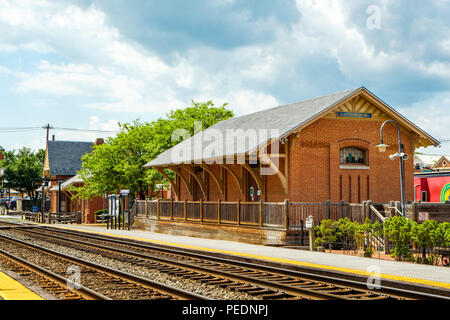 Freight Shed, Gaithersburg Railroad Station, 5 South Summit Avenue, Gaithersburg, Maryland Stock Photo