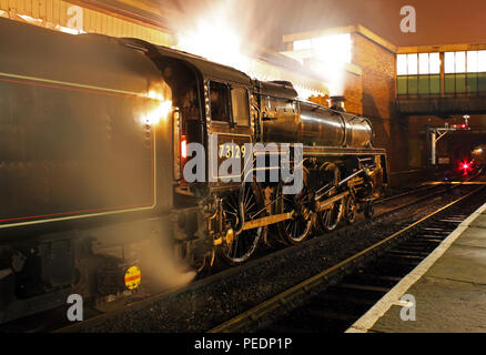73129 at Bury Bolton Street at night. Stock Photo