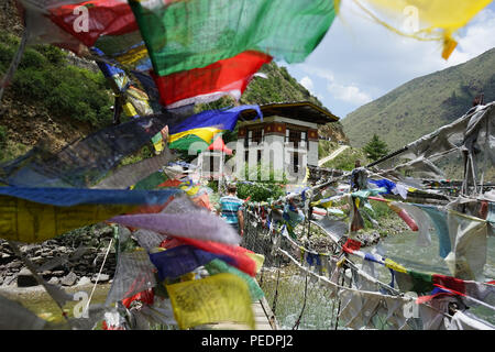 Photo taken in Bhutan and showing unique culture and reiligion. Stock Photo