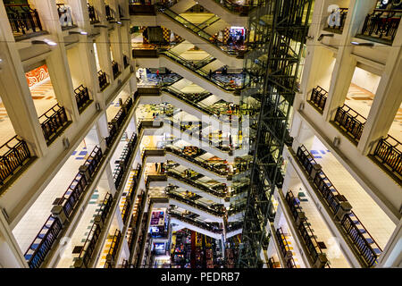 Photo taken on Oktober 27 2017 in Kuala Lumpur, Malaysia. View inside stairs and escelators Berjaya Times Square in Kuala Lumpur, Malaysia. Stock Photo