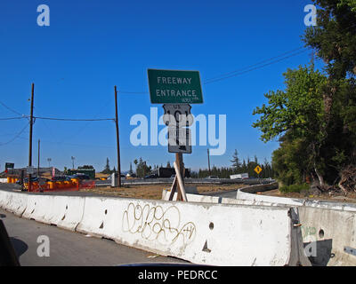 Freeway Entrance Sign, US 101 Between Los Angeles And San Francisco, CA ...