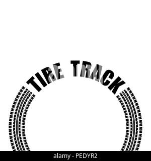 White background with black tire silhouette and sample text Stock Vector