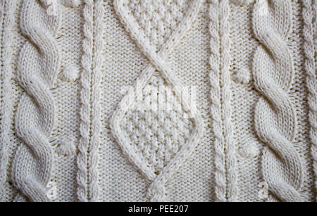 Sweater texture, knitted wool pattern, Gray background Stock Photo