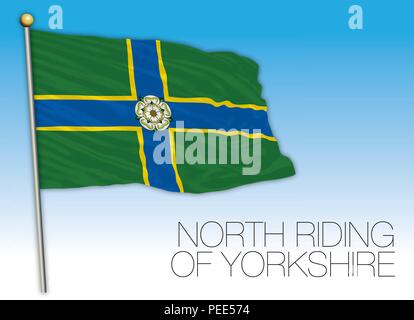 North Riding of Yorkshire flag, United Kingdom, vector illustration Stock Vector