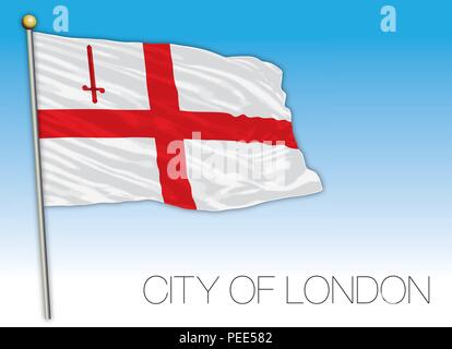 City of London ensign flag, United Kingdom, vector illustration Stock Vector
