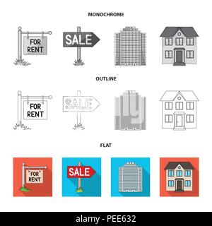 House plan, documents for signing, handshake, terrain plan. Realtor set collection icons in flat,outline,monochrome style vector symbol stock illustra Stock Vector