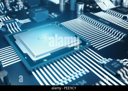 3d render Central Computer Processors CPU concept. technology ...