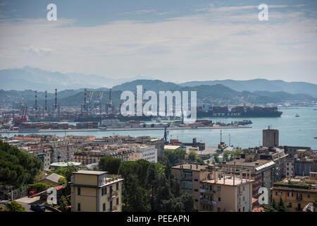 NYK LINE container ship approaching La Spezia Port, Liguria, Italy Stock Photo